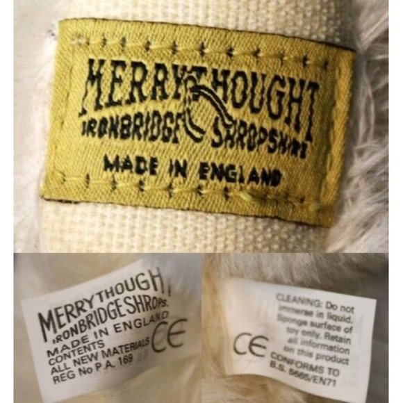 VTG 1992 LE Merrythought String Mohair Jointed Teddy Bear Jackie Revitt Ribbon - Picture 9 of 10